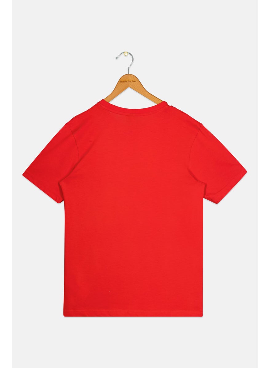 NAUTICA - Kids Boy Short Sleeve Brand Logo T Shirt, Red - Image 1