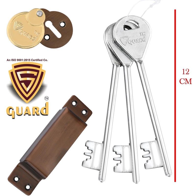 S-GUARD قفل باب للبوابة الرئيسية، المخازن، المستودعات، الشاحنات، المكاتب - ذهب وردي، 100 مم - 10 مفاتيح (ذهب وردي) - Image 4