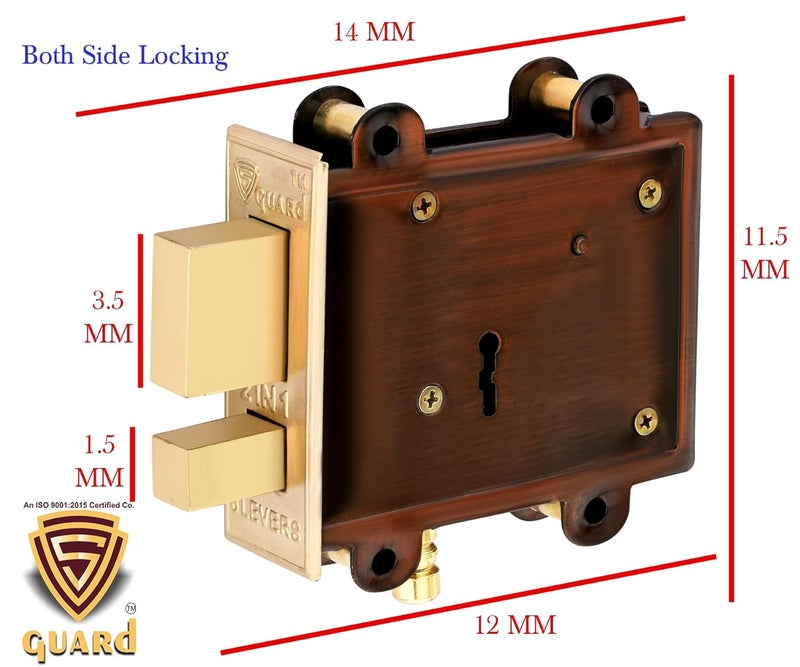 S-GUARD قفل باب للبوابة الرئيسية، المخازن، المستودعات، الشاحنات، المكاتب - ذهب وردي، 100 مم - 10 مفاتيح (ذهب وردي) - Image 3
