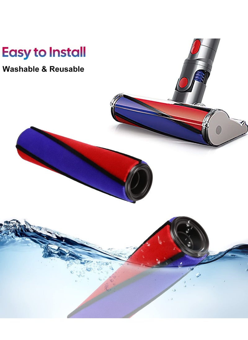 SYOSI - Soft Roller Brush Roll Bar Replacement Compatible with Dyson V6 V7 V8 V10 V11 Fluffy Cordless Vacuum Cleaner, Soft Roller Head Brush Bar Brushroll Replacement Part No. 966488-01 - Image 1