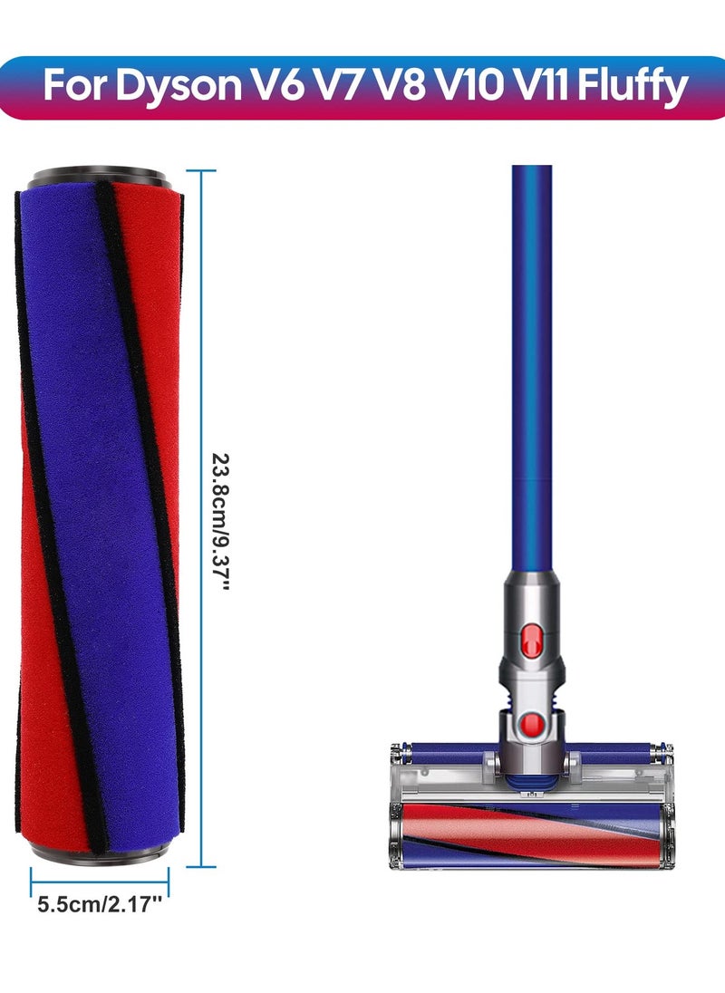 SYOSI - Soft Roller Brush Roll Bar Replacement Compatible with Dyson V6 V7 V8 V10 V11 Fluffy Cordless Vacuum Cleaner, Soft Roller Head Brush Bar Brushroll Replacement Part No. 966488-01 - Image 1