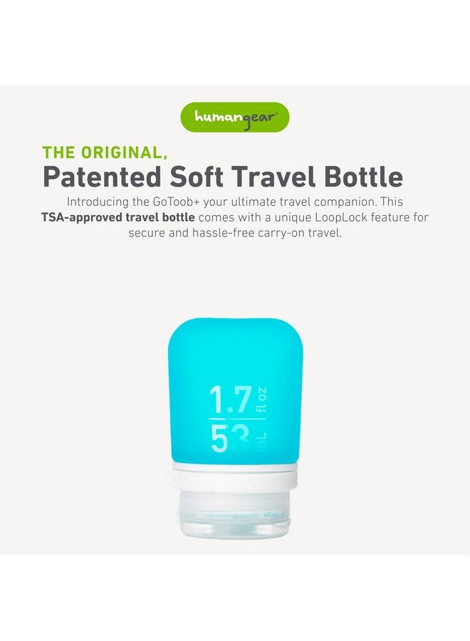 Humangear Gotoob+ (Small) | Refillable Silicone Travel Bottle | Locking Lid | Food-Safe Material | Aqua, Small (1.7 Fl.Oz; 53Ml) - Image 2