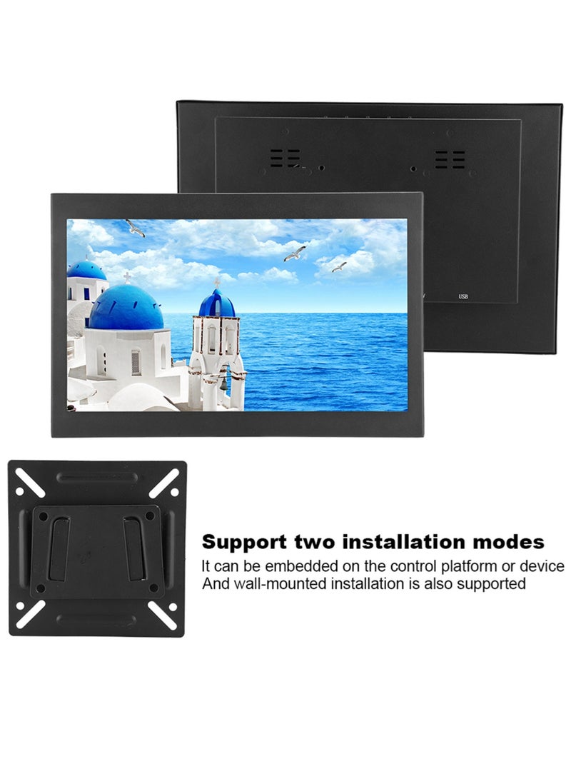 13.3 Inch Full HD 16:9 Widescreen All Metal Embedded Industrial Monitor Full Interface Input  - Image 3