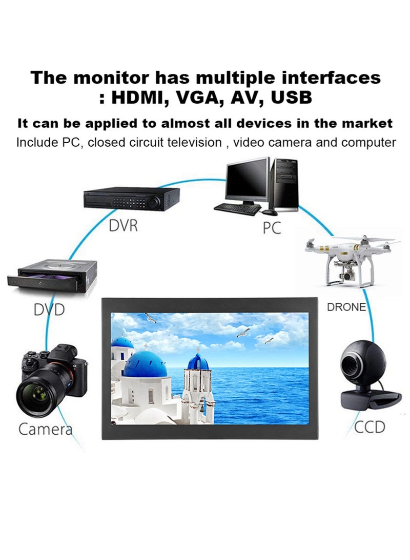 13.3 Inch Full HD 16:9 Widescreen All Metal Embedded Industrial Monitor Full Interface Input  - Image 5