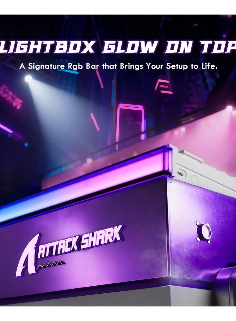 هجوم القرش لوحة مفاتيح الألعاب الميكانيكية R85HE السلكية بتقنية Hall Effect Rapid Trigger RGB، مزودة بمستشعرات 8K، ودقة استجابة 0.05 مم، وزمن استجابة 0.08 مللي ثانية، ومفاتيح مغناطيسية، وخمس طبقات عازلة للصوت، وبرنامج تشغيل للكمبيوتر (لون أبيض محيطي). - Image 4