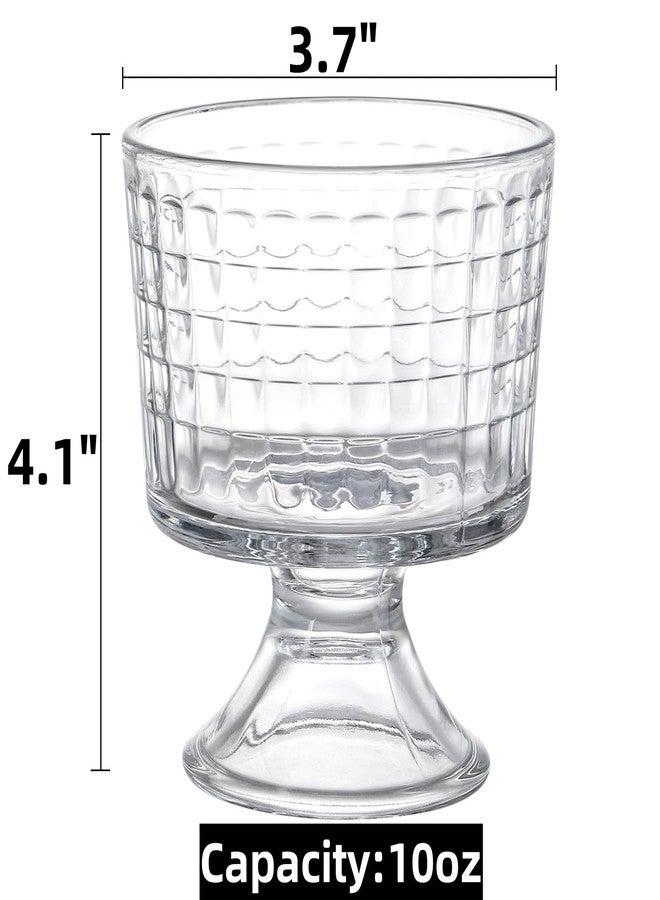 Peohud 6 Pack Glass Dessert Bowls, 10 Oz Footed Ice Cream Cups, Crystal Trifle Bowl Parfait Cup for Fruits, Pudding, Sundaes, Milkshakes, Nuts, Snack - Image 2