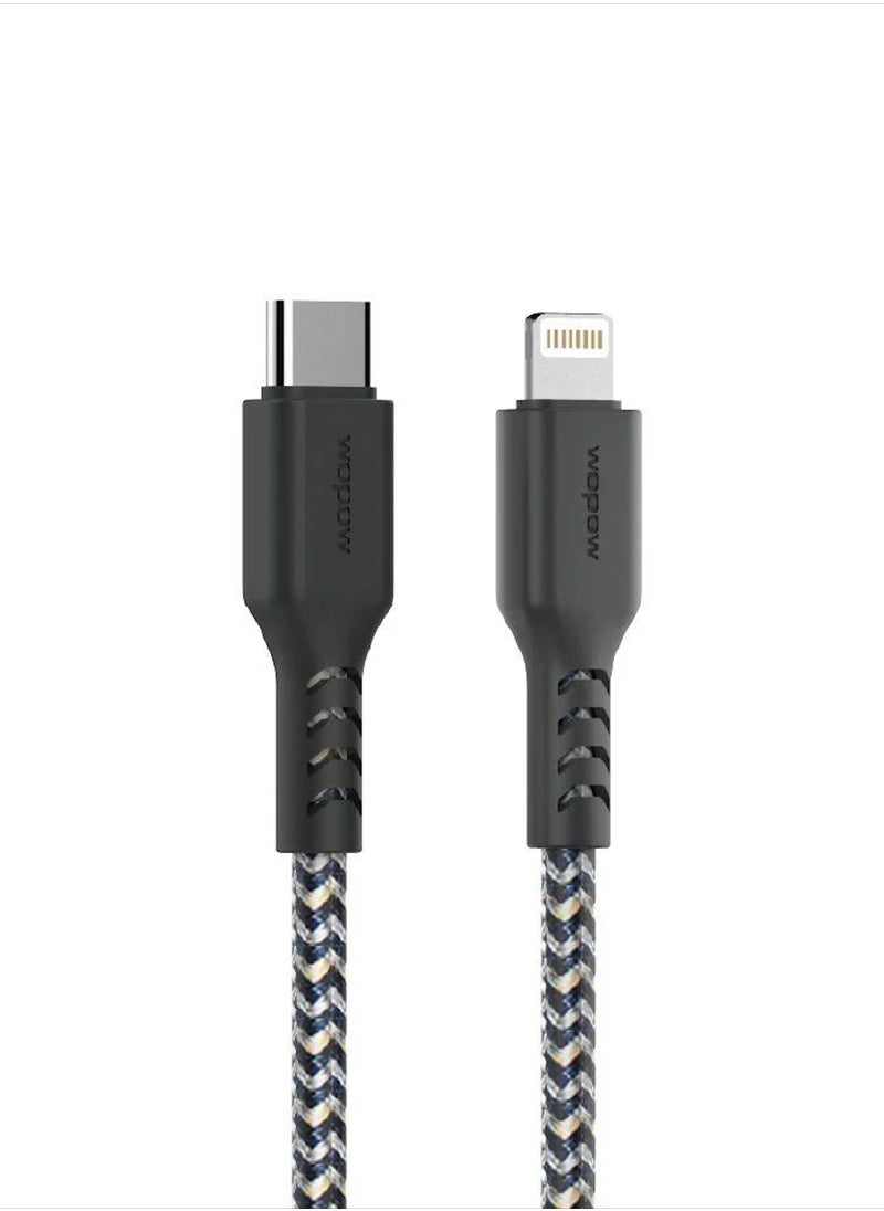 وبو كابل Wopow WX09 USB-C إلى Lightning للشحن السريع PD – قدرة 20 واط، 1.2 متر 