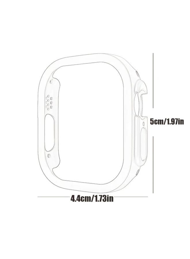 2 Pack Integrated Case With Film For Apple Watch Ultra Ultra 2 49mm PC Hard Shell Tempered Glass Screen Protector Shockproof Scratch Resistant - Image 4