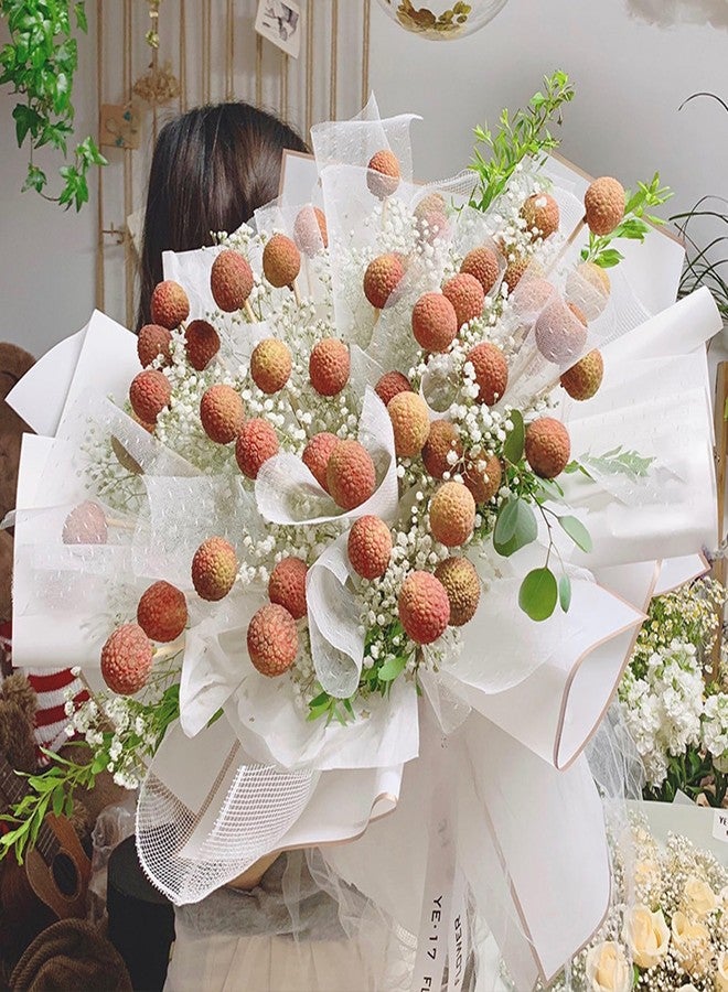 Gloreyan 20 Sheet Gold Edge Flower Wrapping Paper, White Florist Bouquet DIY Craft Fresh Flower Bouquet Wrap Waterproof Floral Wrapping Gift Box Packaging Material Florist Supplies, 22.8*22.8 Inches - Image 3