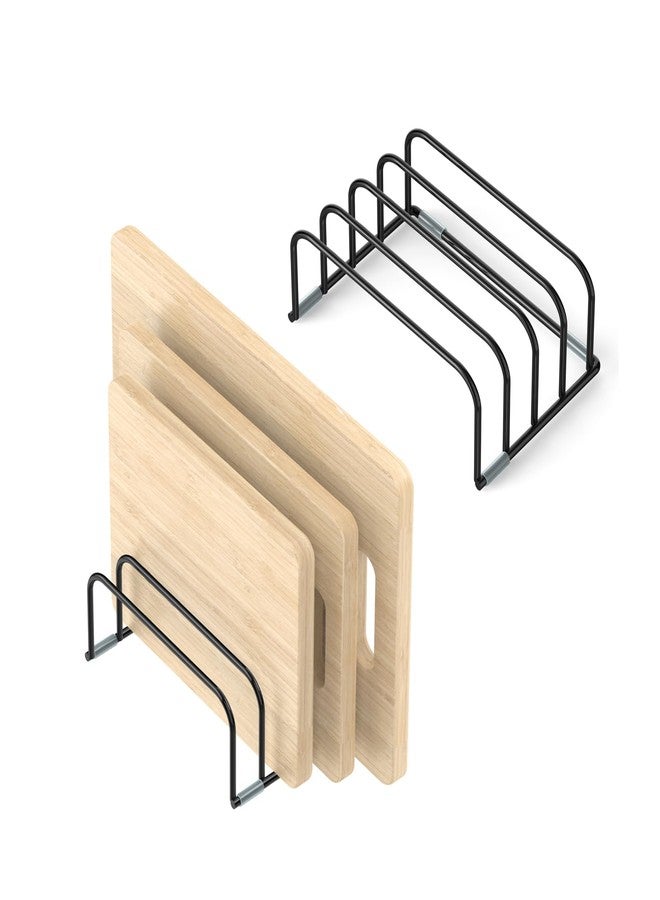 KORRTFID Cutting Board Storage Rack, Compact Cutting Board Organizer, Chopping Board Storage Stand Rack, Bakeware & Cookie Pan Sheets Organizer (2PCS 1.0 Inch) - Image 1