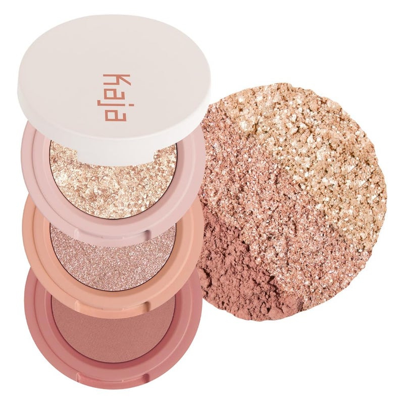 Kaja Beauty Bento Collection - Bouncy Eyeshadow Trio | 16 Peach Madeline | Nude Peach Tone | Vegan, Cruelty free - Image 1