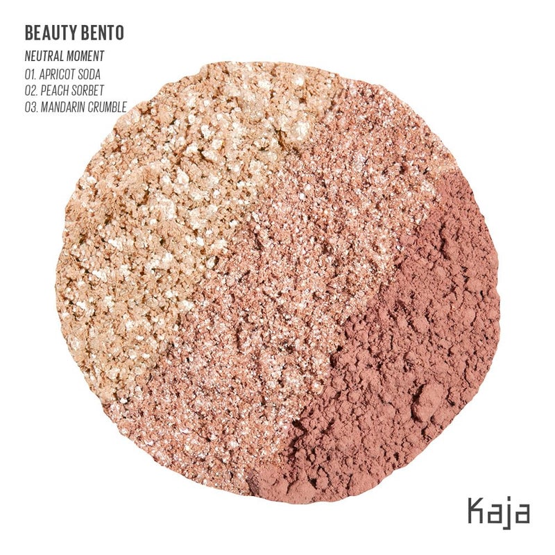 Kaja Beauty Bento Collection - Bouncy Eyeshadow Trio | 16 Peach Madeline | Nude Peach Tone | Vegan, Cruelty free - Image 2