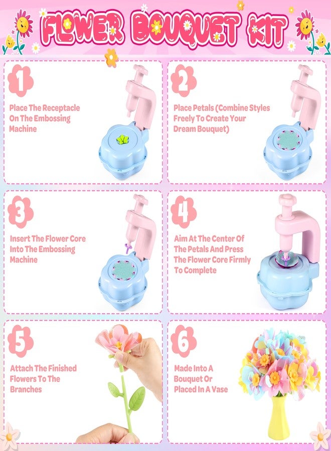INNOCHEER Kids Crafts, Arts and Crafts for Kids 4-6, Craft Kits, Frozen Toys, Fabric Flower Bouquets Toys, 6 Year Old Girl Birthday Gift, 8 Year Old Girl Birthday Gift, Christmas Gifts Halloween Crafts - Image 2