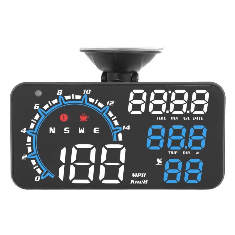 عداد السرعة GPS مع إنذار السرعة الزائدة وشاشة عرض عالية الدقة HUD - عداد سرعة GPS رقمي متعدد الوظائف للسيارة باللونين الأزرق والأبيض - Image 2