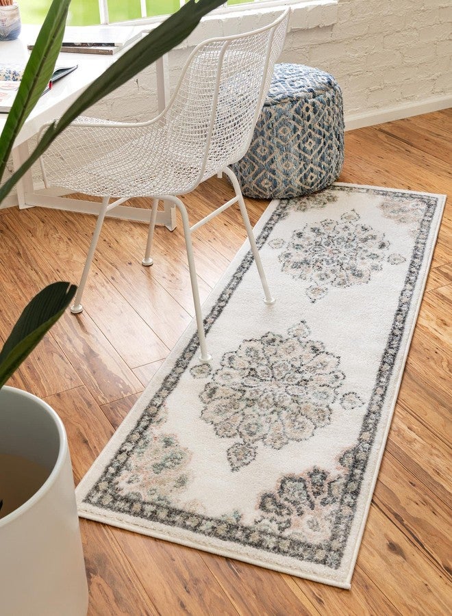 Unique Loom Parker Collection Area Rug - Kokulu (2' x 6' 1" Runner, Ivory/ Beige) - Image 3