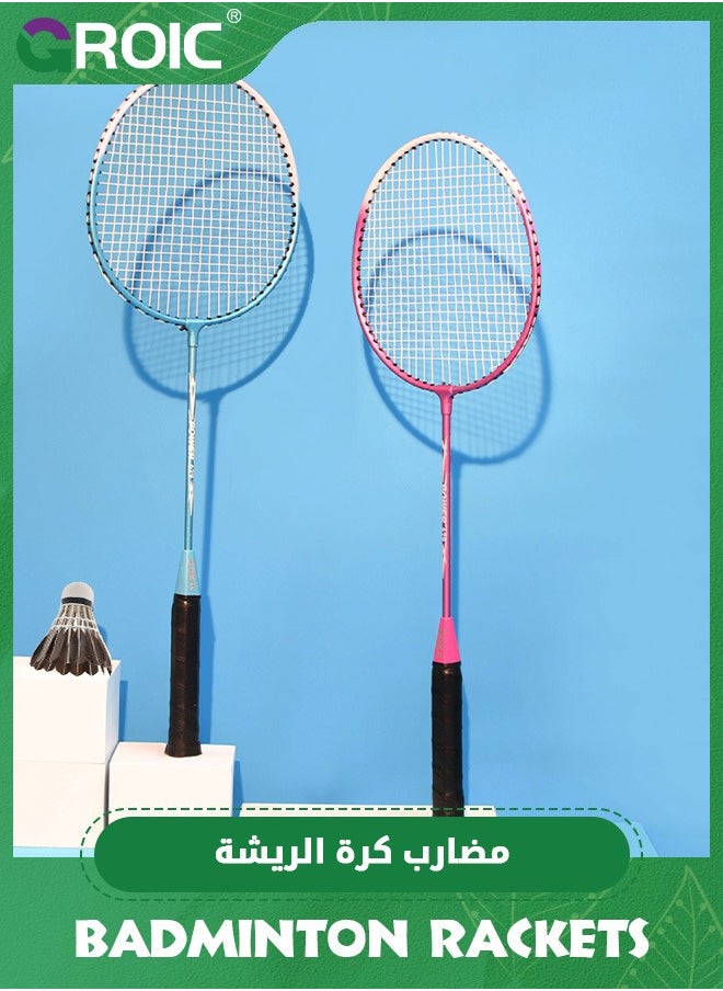 GROIC - Badminton Racket Set with 2 Rackets, 3 Shuttlecocks,1 Badminton Bag,1 Badminton Net,Lightweight Badminton Set,Outdoor Games,Backyards Gym,Badminton Rackets - Image 1