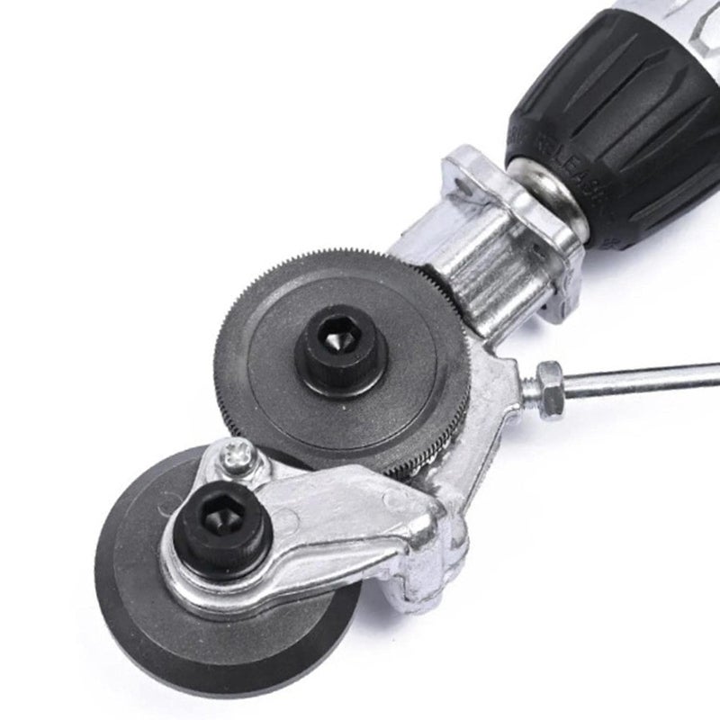 Electric Drill Plate Cutter Portable Double Headed Sheet Metal Nibbler Cutter, Easy to Use Drill Attachment Metal Cutter  - Image 2