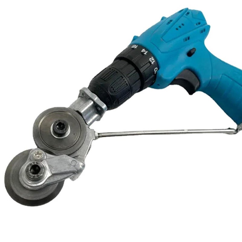 Electric Drill Plate Cutter Portable Double Headed Sheet Metal Nibbler Cutter, Easy to Use Drill Attachment Metal Cutter  - Image 3