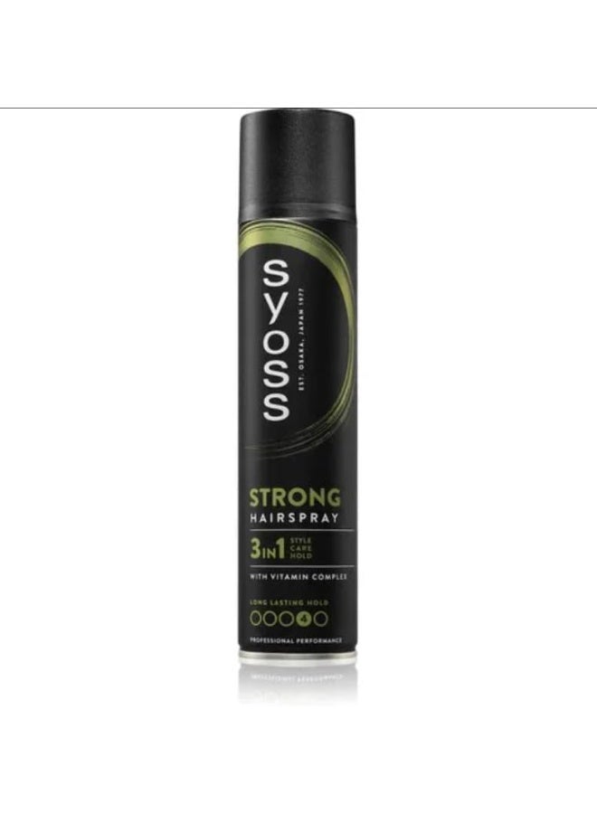 Strong Hairspray,3 in 1 Style Care Hold,withVitamin Complex