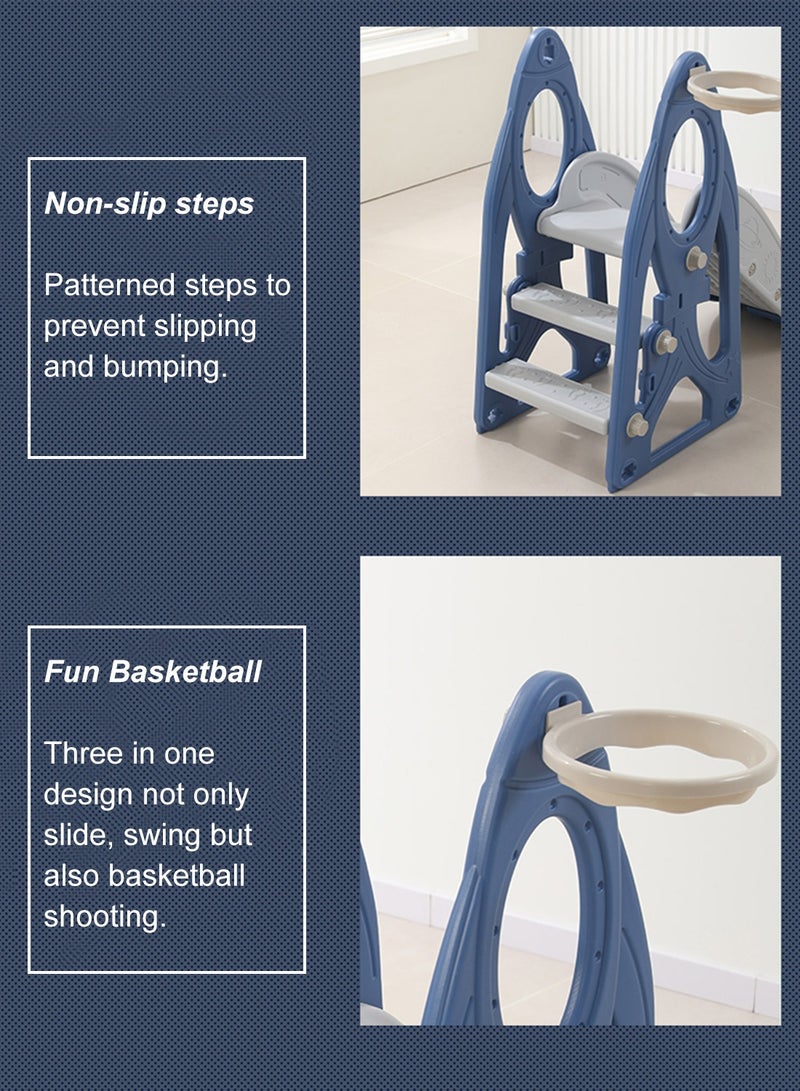 ما بيبي مجموعة شرائح وأرجوحة 4 في 1 للأطفال، ملعب داخلي/خارجي للأطفال الصغار مع حلقة كرة السلة، مجموعة ألعاب متسلقة للأطفال الصغار للأولاد والبنات في الفناء الخلفي - Image 5