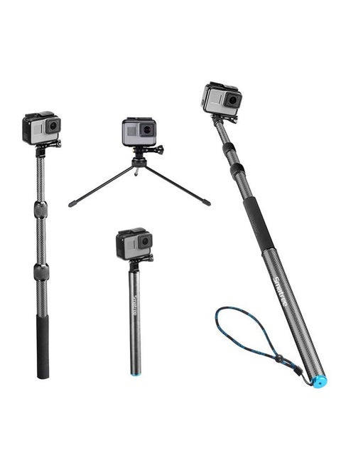 S3C Carbon Fiber Detachable Extendable Floating Pole Compatible for GoPro Hero 13/12/11/MAX/10/9/8/7/6/5/4/3 Plus/3/GoPro 2018/DJI OSMO Action 5 Pro/4/3/2,Monopods with Tripod Stand