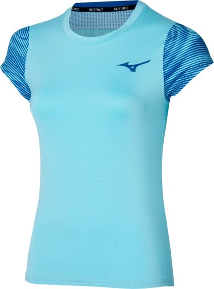 Mizuno Charge Printed Tee Women's T-Shirt Blue  - Image 1