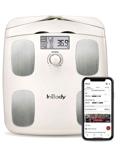 InBody Dial H20N Body Composition Analyzer Ivory - Advanced Smart Scale for Accurate Body Composition Analysis and Health Tracking - Syncs with Mobile Devices