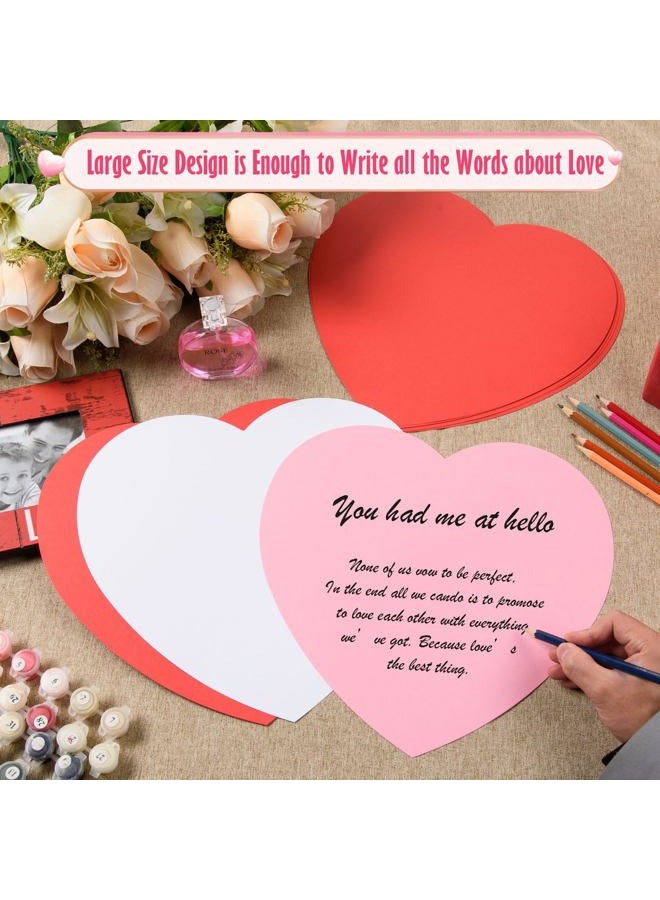 MixTeach 36 Pcs Large Valentine's Day Heart Cutouts 12 Inch, Red, White, Pink - Image 3