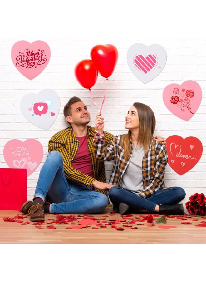 MixTeach 36 Pcs Large Valentine's Day Heart Cutouts 12 Inch, Red, White, Pink - Image 5