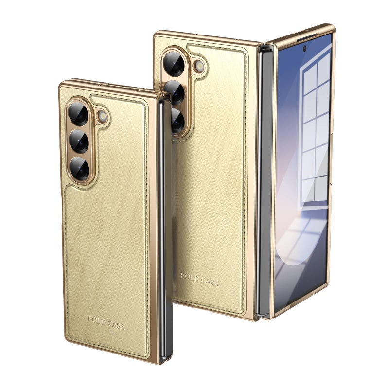 غطاء واقي | Gold | PC | ملمس ناعم | حامل قائم | مقاوم للصدمات لـ Samsung Galaxy Z Fold 7 - Image 1