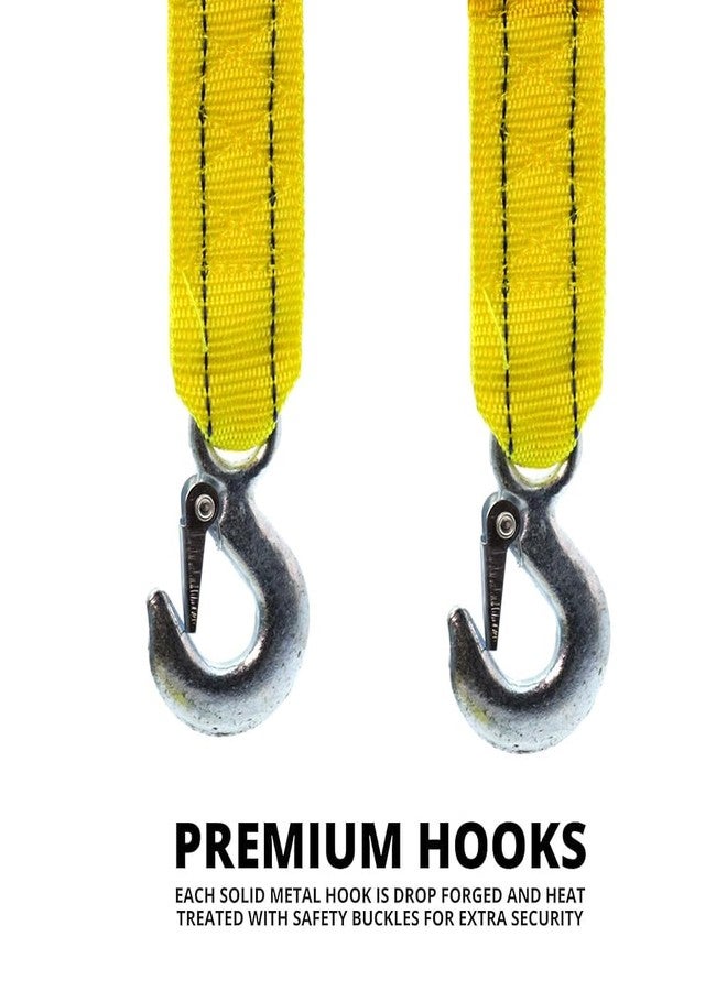 TRADY Car Towing Rope with Forged Hooks at Both The Ends Yellow Color, Made of Nylon, 3 Ton Load Capacity 4 mtr Heavy Car Cable for Emergency Belt Vehicle Pulling. - Image 3