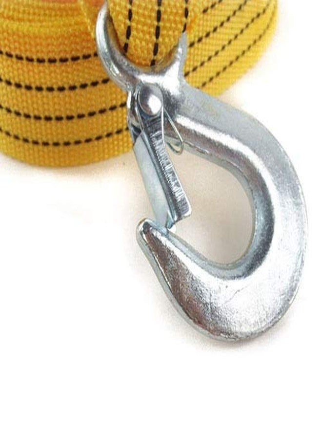 TRADY Car Towing Rope with Forged Hooks at Both The Ends Yellow Color, Made of Nylon, 3 Ton Load Capacity 4 mtr Heavy Car Cable for Emergency Belt Vehicle Pulling. - Image 5