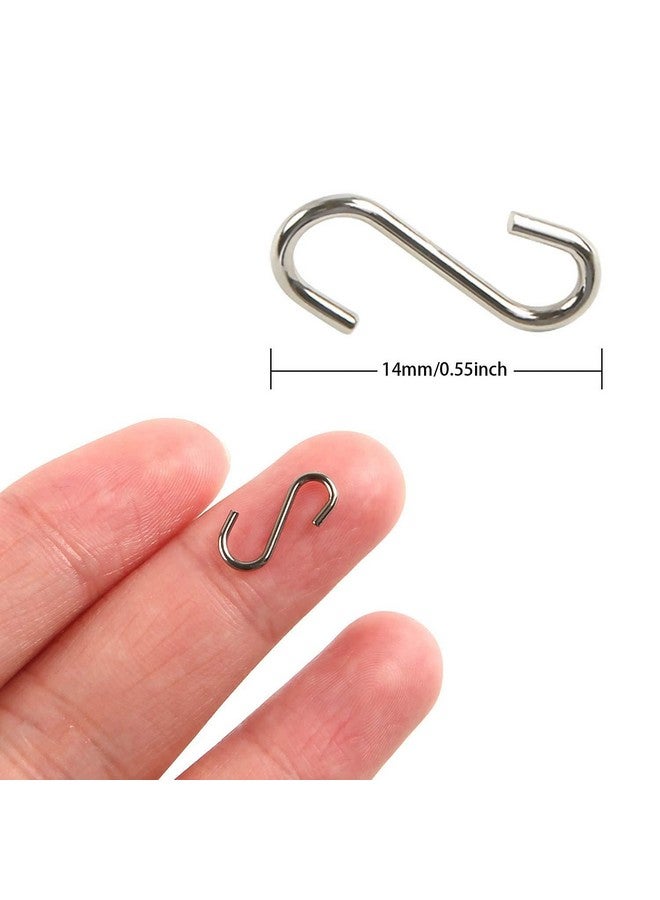 FEBSNOW 250pcs 0.55 Inch Ornament Mini S Hooks Latch Connectors Small Metal S-Shaped Wire Hook Kits for DIY Crafts with Storage Box Ornament Hangers for Halloween Christmas Tree Decoration - Image 3