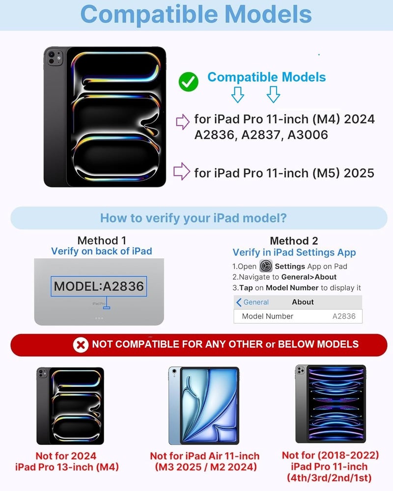 typecase كيبورد تايبكيس تاتش لجهاز iPad Pro 11 (M5/M4) مع تراكباد ملتي تاتش، إضاءة خلفية بـ 11 لون، جراب قابل للدوران 360°، حامل قلم - وردي فاتح'26 (** ليس لجهاز Pro 11 (M2)، A16(11th)، Air 11 (M3/M2)) - Image 2