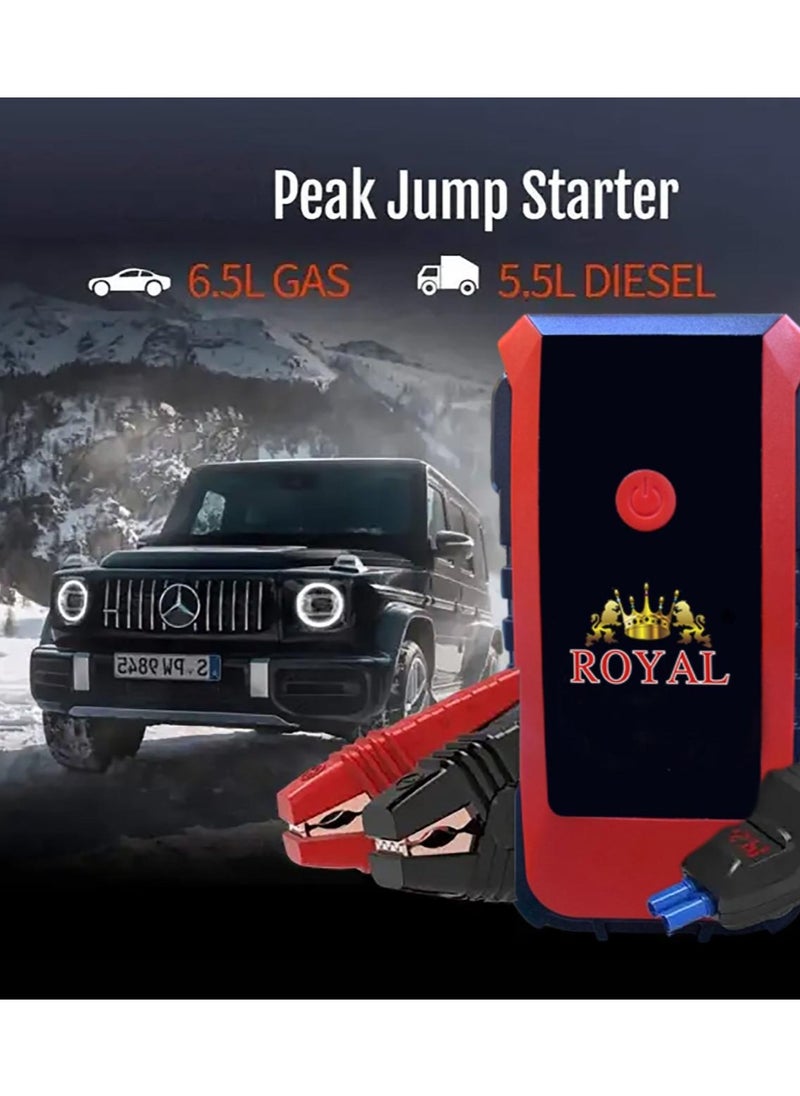 Royal - High Quality Royal Car Jump Starter Battery Pack X5 12000 Mah Portable With 2 Usb/Dc 12V Led Light - Image 1