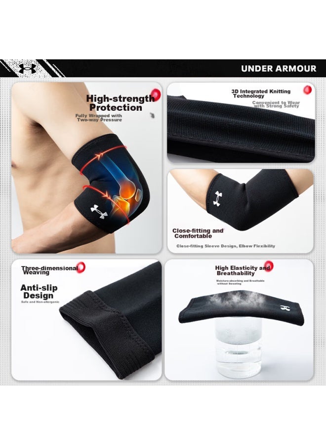 UNDER ARMOUR حماية الكوع للرجال والنساء من أندر أرمور، معدات رياضية واقية للكوع، حارس كوع بحجم L، تنس كرة السلة والبادمنتون، ضغط تنفسي، حماية رياضية للذراعين. - Image 4