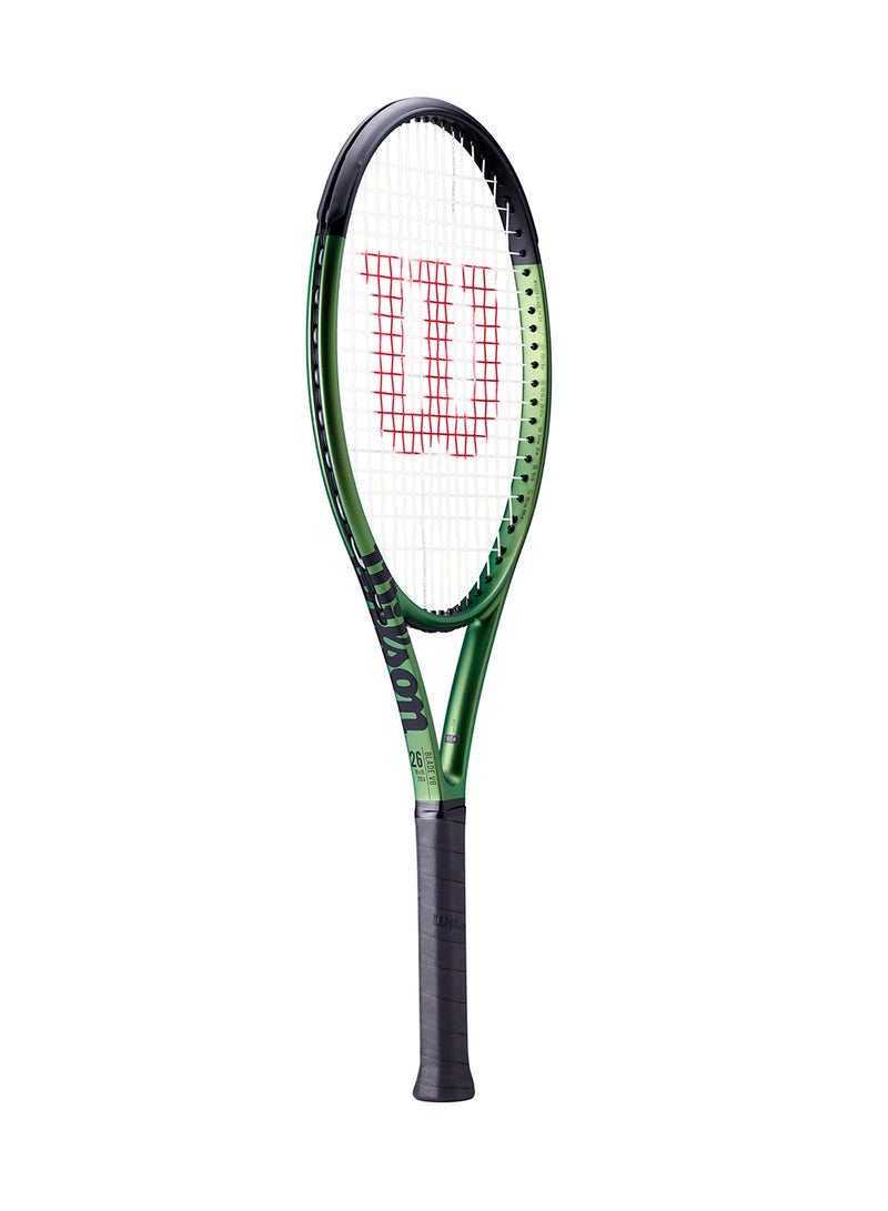 Wilson Blade 26 V8 Tennis Racket, Head 100, 16x19, Junior Intermediate - Green/ Black - Image 2