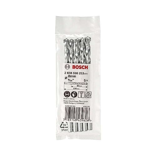 Bosch Professional Impact Drill Bit / Masonry Drill Bit Set With Diameter 8mm, Working Length- 80mm, Total Length 120mm, Pack Of 5 - Image 2