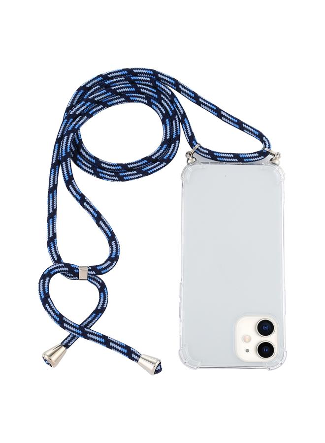 Zaboon Case For iPhone 12 mini Four-Corner Shockproof Transparent TPU Case with Lanyard - Image 1