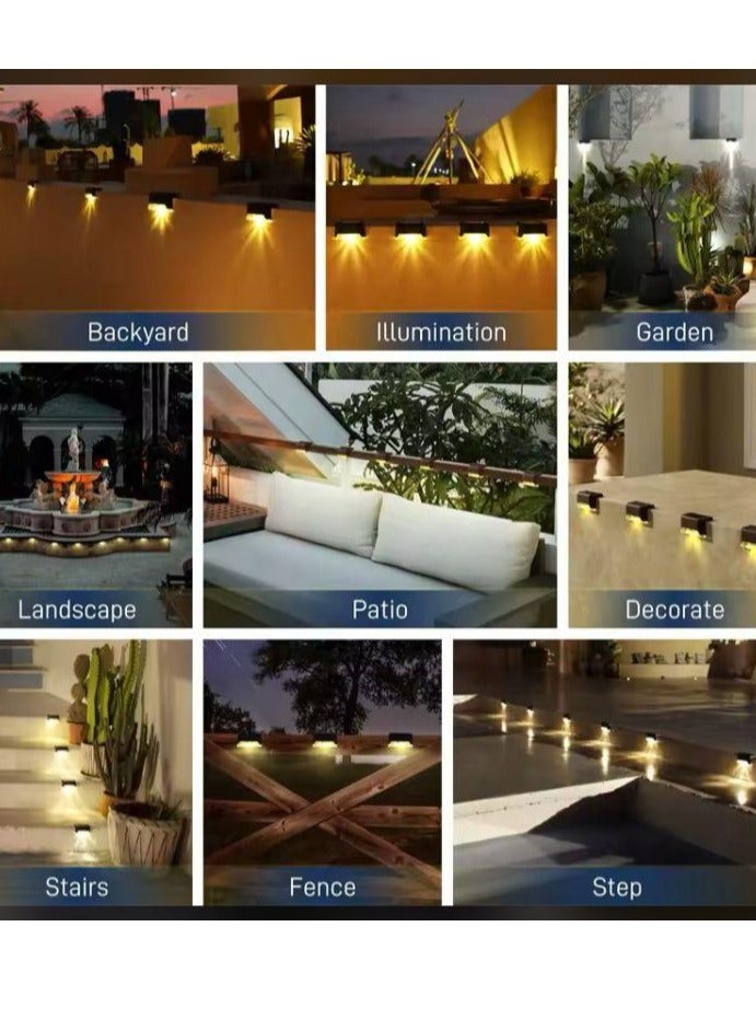 4 Pack Waterproof LED Solar  Light Decor Solar Lights For Railing Stairs Fence Post Yard Black - Image 2