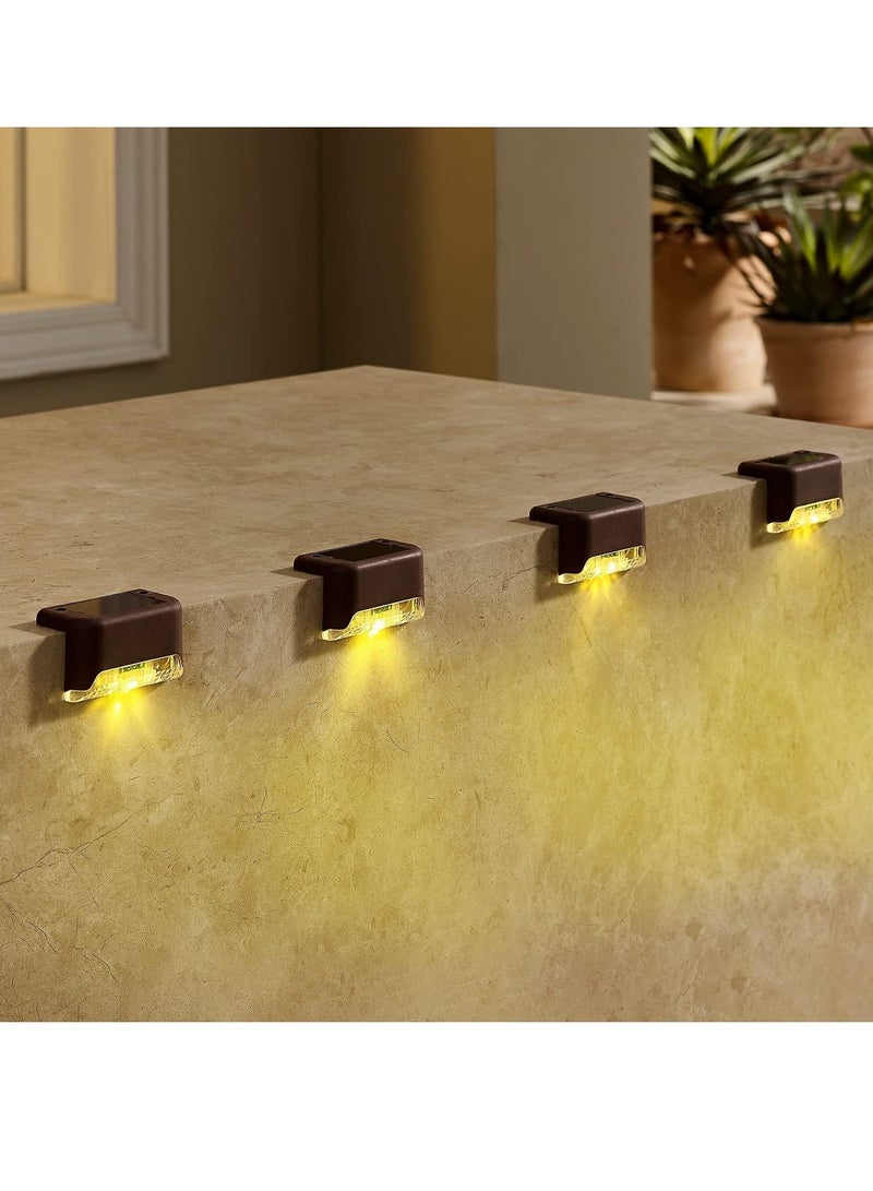 4 Pack Waterproof LED Solar  Light Decor Solar Lights For Railing Stairs Fence Post Yard Black - Image 1