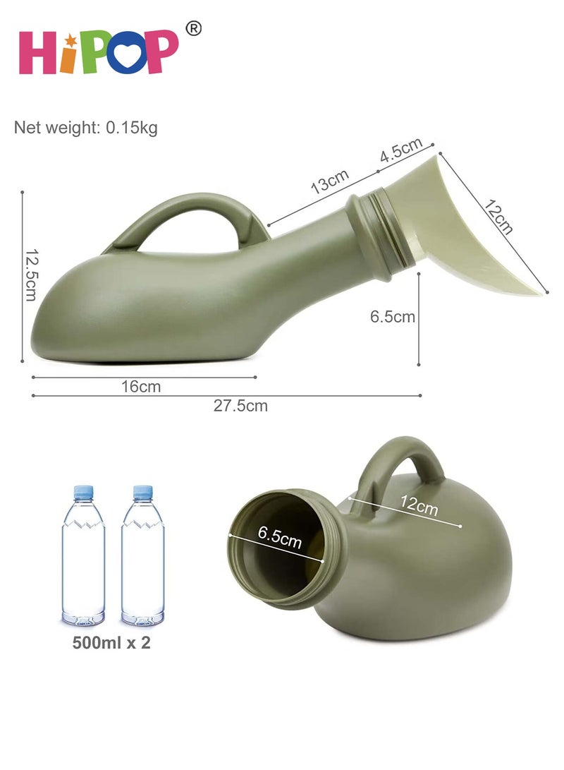 قارورة بول بسعة ١٠٠٠ مل للجنسين مع غطاء مانع للتسرب وقمع، مبولة محمولة لسلس البول والسفر، حاوية بول بلاستيكية لاستخدام السرير أو السيارة أثناء السفر للبالغين والأطفال، سهلة التنظيف - view 2