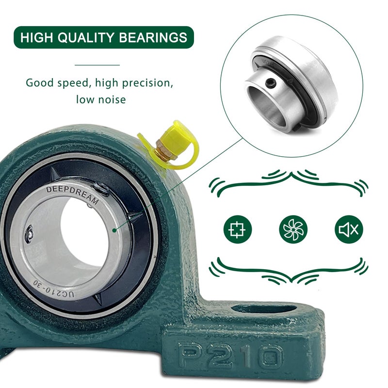 DEEPDREAM 2 Pcs UCP210-30 Pillow Block Mounted Ball Bearing with 1-7/8"(1.875inch) Self Alignment - Image 5