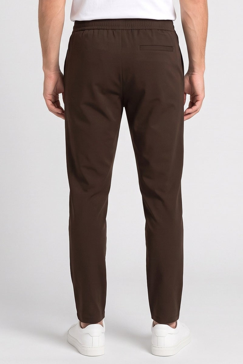 RBX Men Sportswear Fit Plain Outdoor Track Pants, Chocolate Brown - Image 4