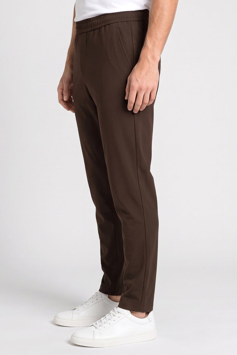 RBX Men Sportswear Fit Plain Outdoor Track Pants, Chocolate Brown - Image 3