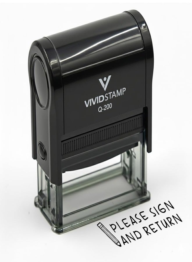 Vivid Stamp Please Sign and Return Stamps for Grading Self-Inking Rubber Stamps (Black Ink) - Q-400 - Image 2