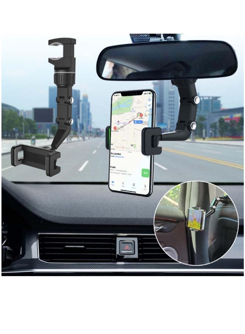 ELTRAZONE Rotating Car Rearview Mirror Mount Adjustable Bracket Phone Holder - Image 2