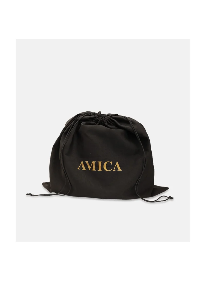 AMICA Carina Womens Leather Tassel Zip Closure Cross Body Bag - Black
