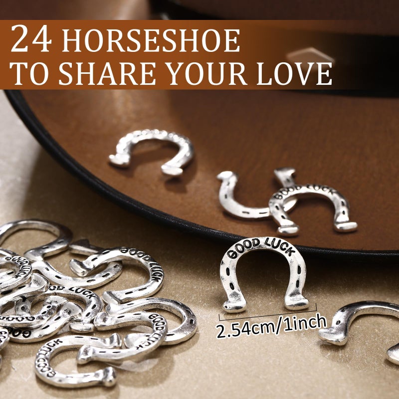 Roundfunny 24 Pcs St. Patrick's Day Horseshoe, Good Luck Pocket Token Charm Coin with Good Luck Pewter Tokens for Irish Lucky Party Favor - Image 4
