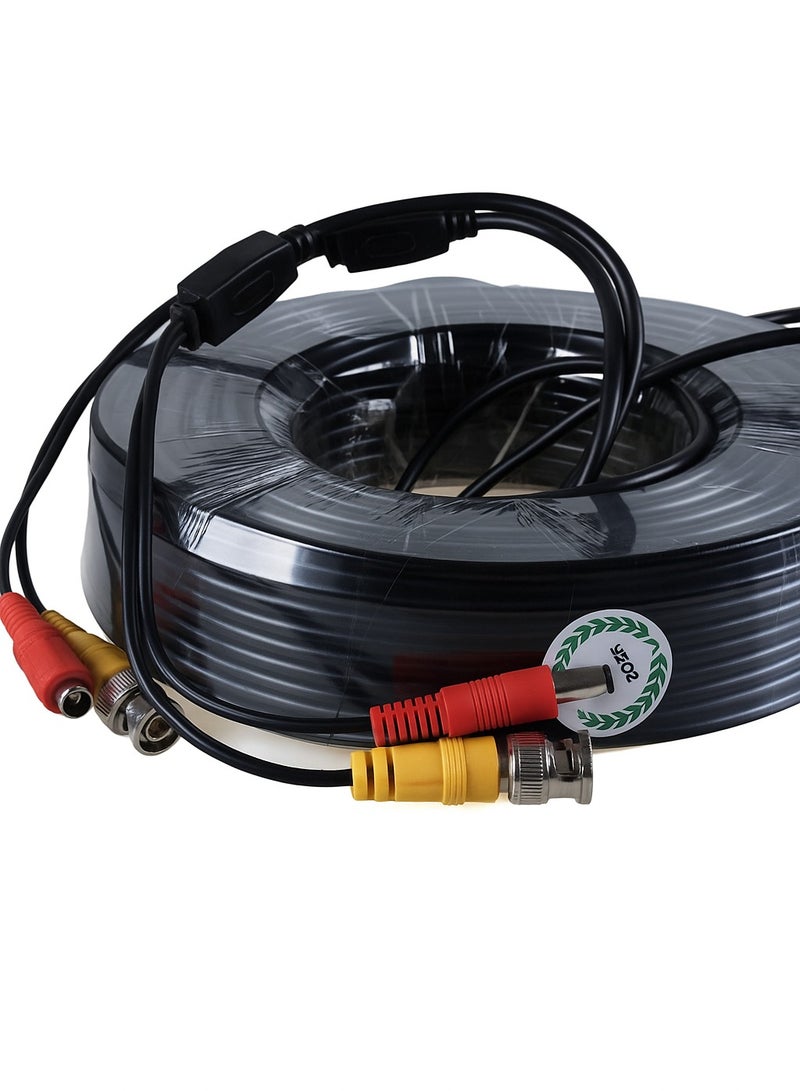 50M BNC Video Power Cable for CCTV Security Camera System – All-in-One Video & Power Wire with BNC & DC Connectors 